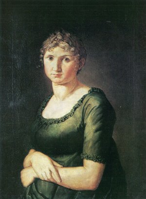Bildnis Pauline im grünen Kleid Kunstdruck